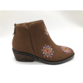 Women and Ladies Flowers Embroidery Ankle Boots